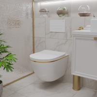 Подвесной унитаз RoxenBath Antares Gold 530110-01G Rimless Soft Close