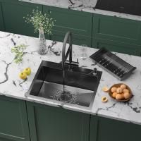Кухонная мойка RoxenBath Simple 60 PVD (графит) с коландером и дозатором