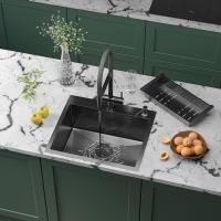 Кухонная мойка RoxenBath Simple 55 PVD (графит) с коландером и дозатором