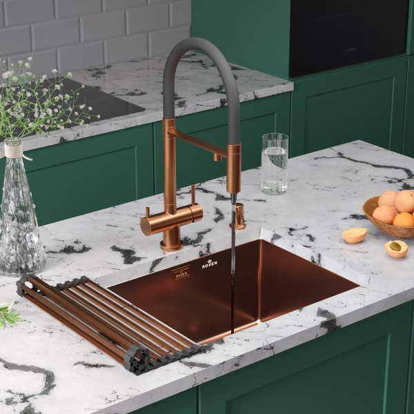 Кухонная мойка RoxenBath Uno 54 PVD бронза (текстурное покрытие)