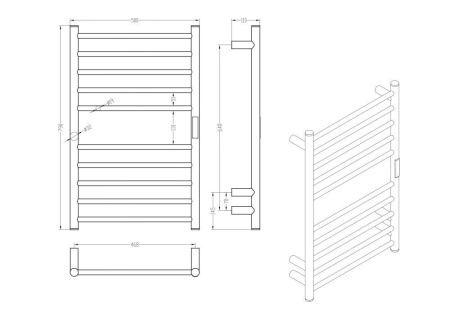 Полотенцесушитель RoxenBath Caspia 11070-5079BG электрический