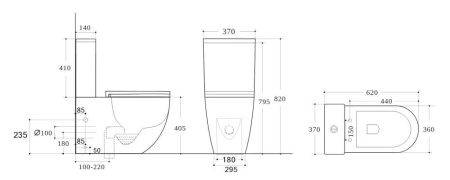 Напольный унитаз RoxenBath Antares Tornado 600185-01 Rimless Soft Close