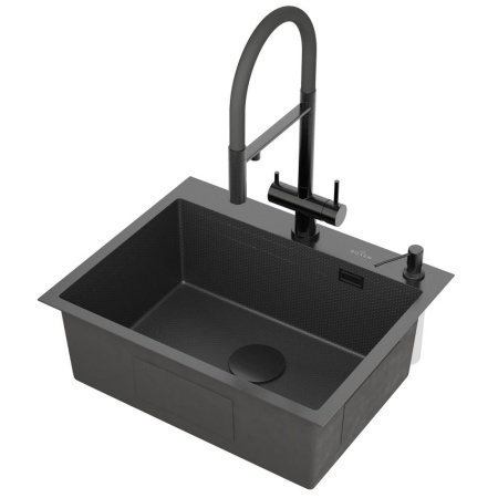 Кухонная мойка RoxenBath Snake 60 PVD графит (текстурное покрытие)