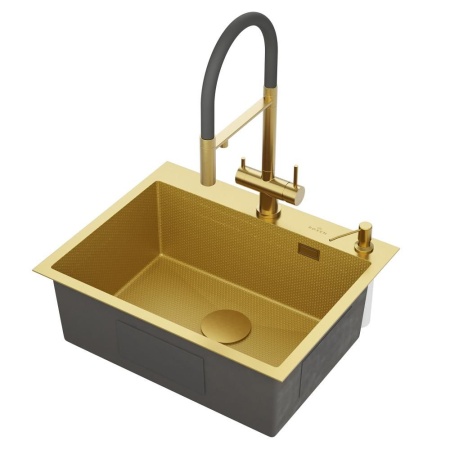 Кухонная мойка RoxenBath Snake 60 Gold (текстурное покрытие)