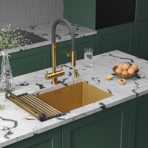Кухонная мойка RoxenBath Uno 54 Gold под столешницу (текстурное покрытие)