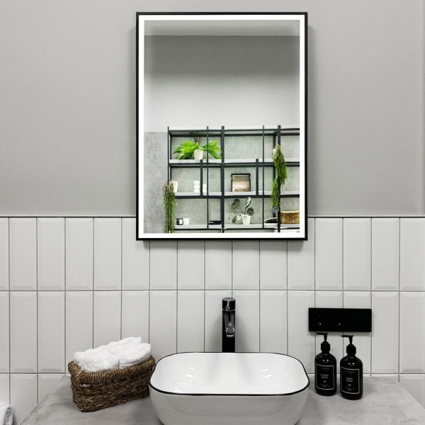 Зеркало RoxenBath Sigma (50x70) в черной алюминиевой раме