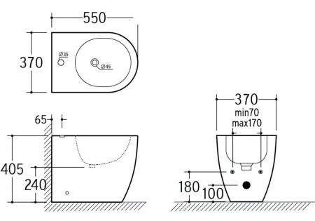 Напольное биде RoxenBath Antares 610185-00