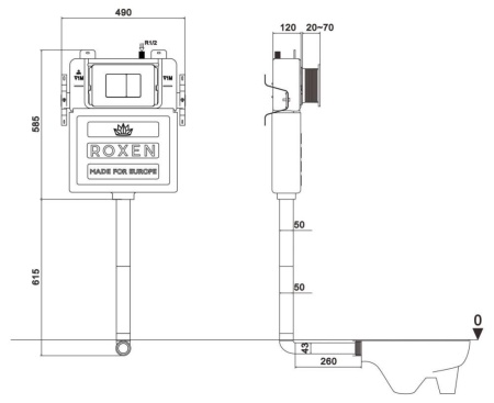 Комплект 5 в 1 RoxenBath Attach 968415 (состоит из: 710215, Steel 420280GB; 650185-01)