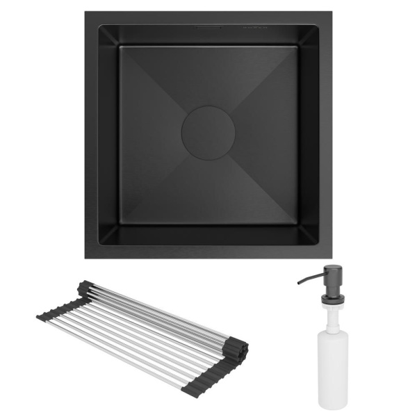 Кухонная мойка RoxenBath Uno 44 PVD (графит) под столешницу