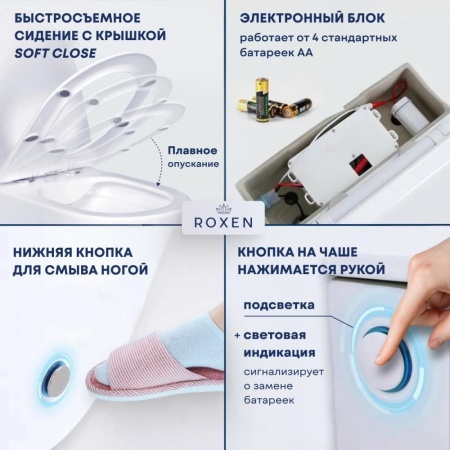 Приставной унитаз RoxenBath Vario 620260-01 с импульсным смывом