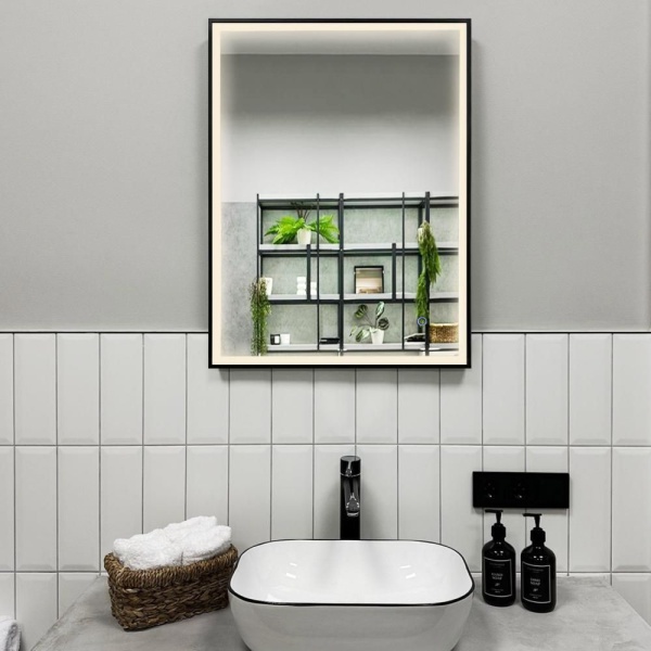 Зеркало RoxenBath Sigma (50x70) в черной алюминиевой раме