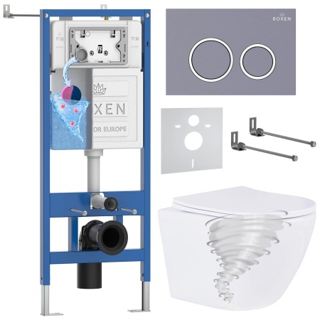 Комплект 6 в 1 RoxenBath StounFix Dual Fresh 968349 (состоит из: 710200, Santi 410260DG, 530205-01)