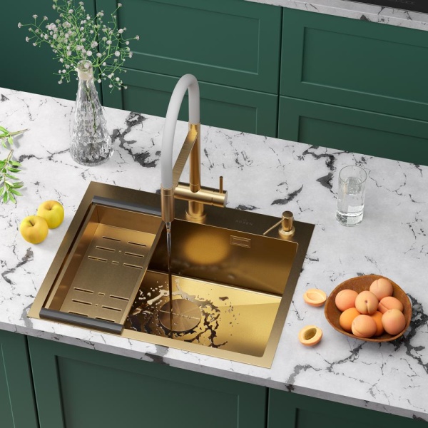 Кухонная мойка RoxenBath Simple 60 PVD золото (текстурное покрытие)