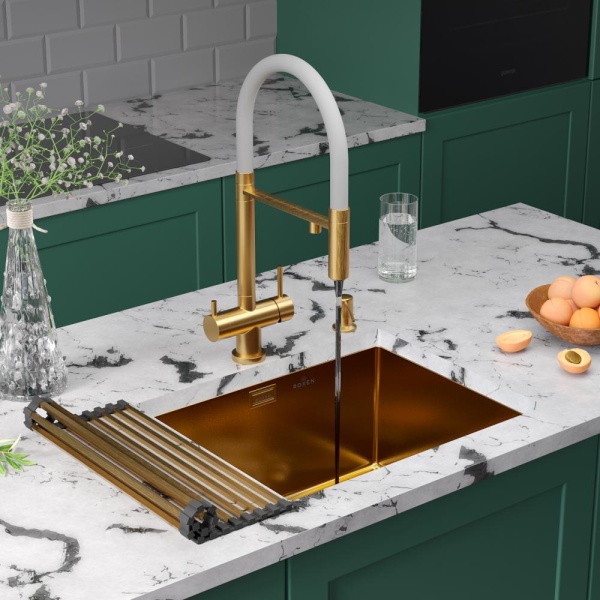 Кухонная мойка RoxenBath Uno 54 PVD золото (текстурное покрытие)