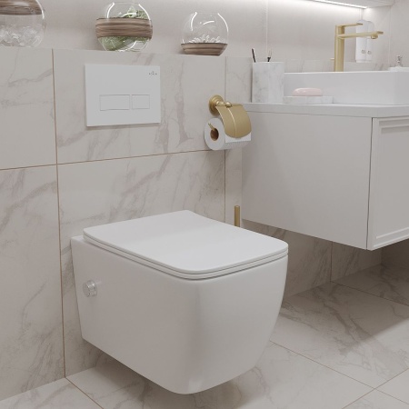 Подвесной унитаз RoxenBath Cube Bidet 530135-01X Rimless Soft Close с функцией биде