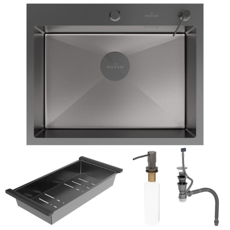 Кухонная мойка RoxenBath Simple 60 PVD графит (текстурное покрытие)