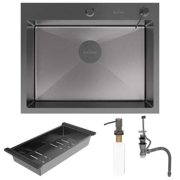 Кухонная мойка RoxenBath Simple 60 PVD графит (текстурное покрытие)