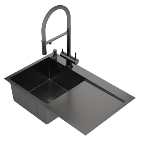 Кухонная мойка RoxenBath Vespa 78 PVD (графит) левосторонняя