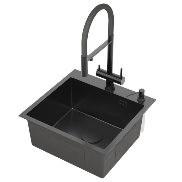 Кухонная мойка RoxenBath Simple 50 PVD (графит)