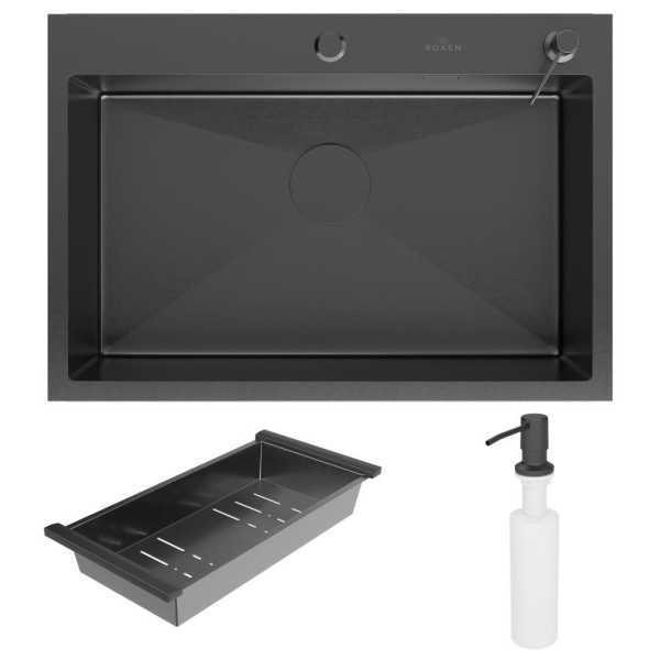 Кухонная мойка RoxenBath Simple 70 PVD (графит)
