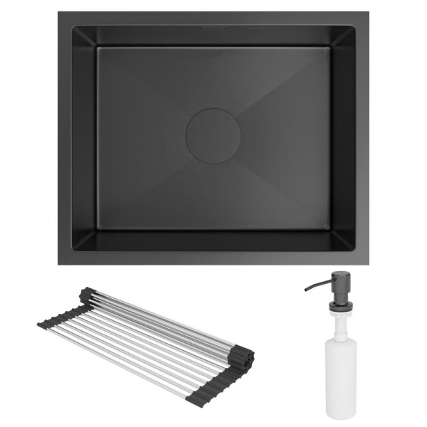 Кухонная мойка RoxenBath Uno 54 PVD (графит) под столешницу