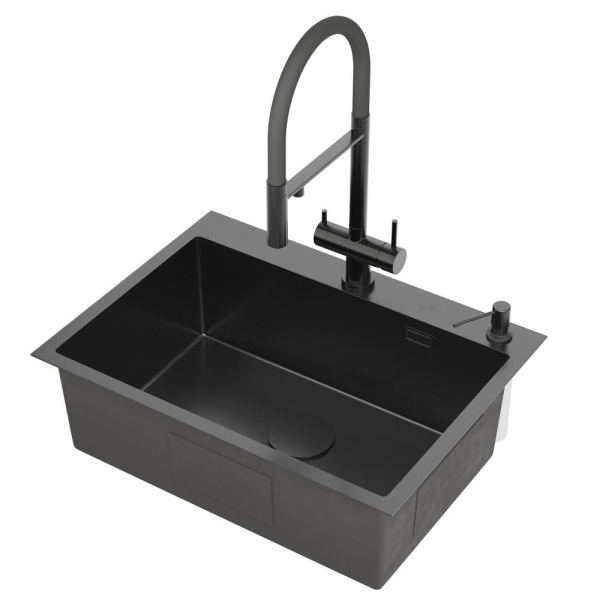 Кухонная мойка RoxenBath Simple 65 PVD (графит)