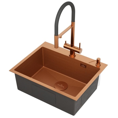 Кухонная мойка RoxenBath Snake 60 PVD Bronze (текстурное покрытие)
