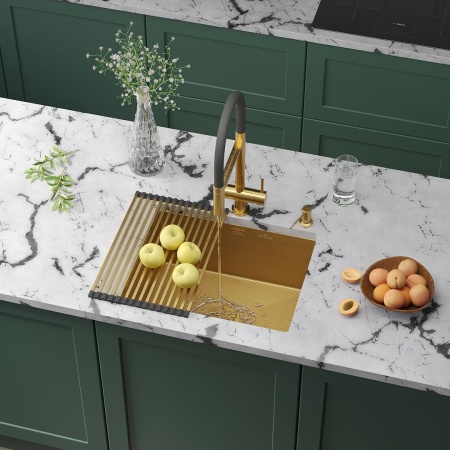 Кухонная мойка RoxenBath Uno 54 Gold под столешницу (текстурное покрытие)