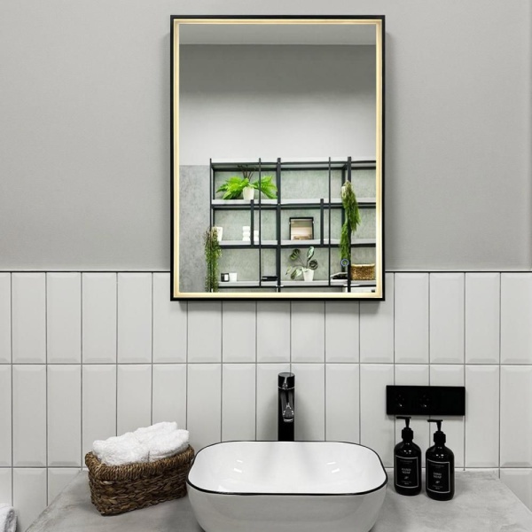Зеркало RoxenBath Sigma (50x70) в черной алюминиевой раме