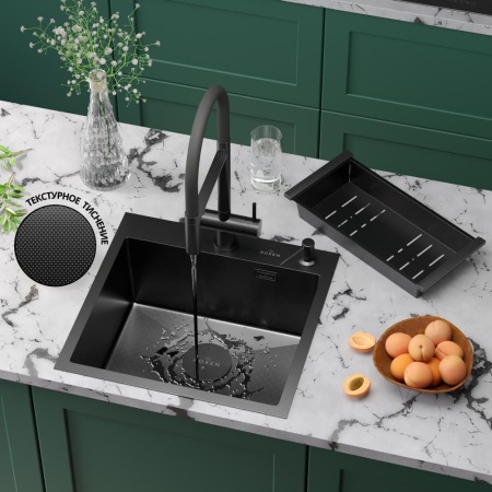 Кухонная мойка RoxenBath Simple 50 PVD зернистый графит