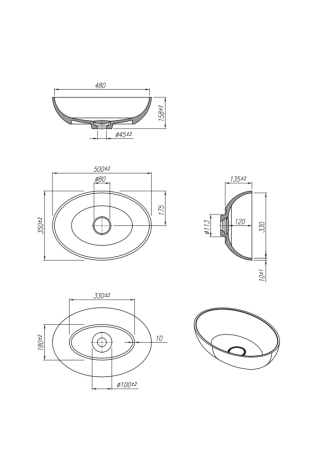 Умывальник RoxenBath Nimfa gray 300160-DG