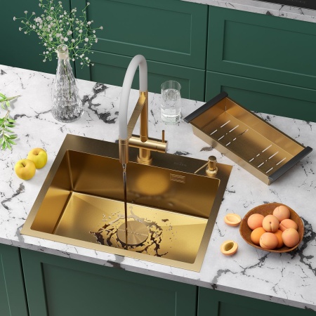 Кухонная мойка RoxenBath Simple 60 PVD золото (текстурное покрытие)