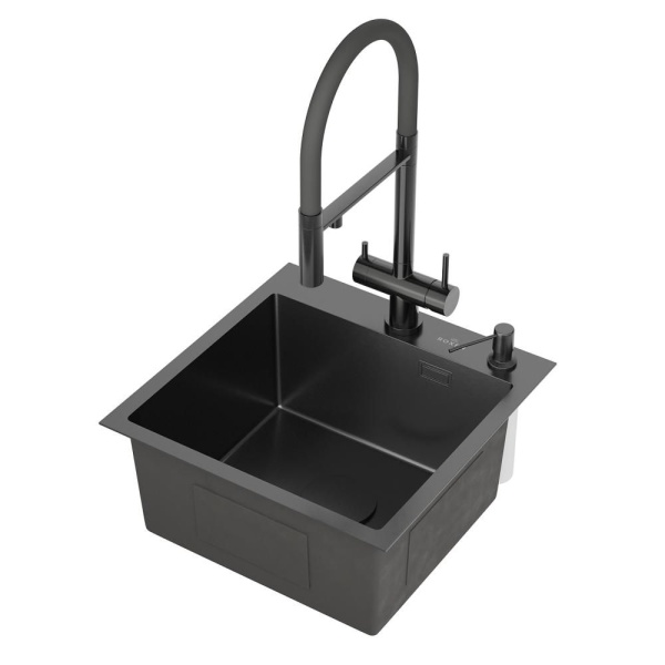 Кухонная мойка RoxenBath Simple 45 PVD (графит)