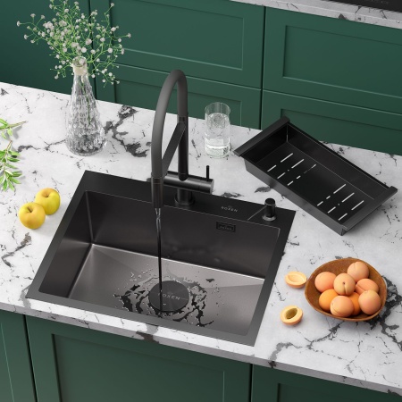 Кухонная мойка RoxenBath Simple 60 PVD графит (текстурное покрытие)