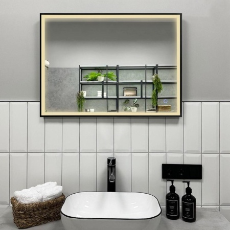 Зеркало RoxenBath Sigma (90x70) в черной алюминиевой раме