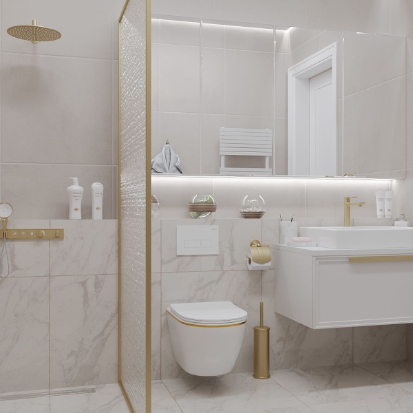 Подвесной унитаз RoxenBath Antares Gold 530110-01G Rimless Soft Close