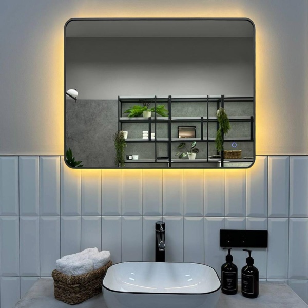 Зеркало RoxenBath Simon (80x70) в алюминиевой раме оружейная сталь