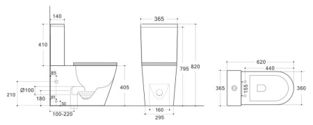 Напольный унитаз RoxenBath Wailet Tornado 600175-01 Rimless Soft Close
