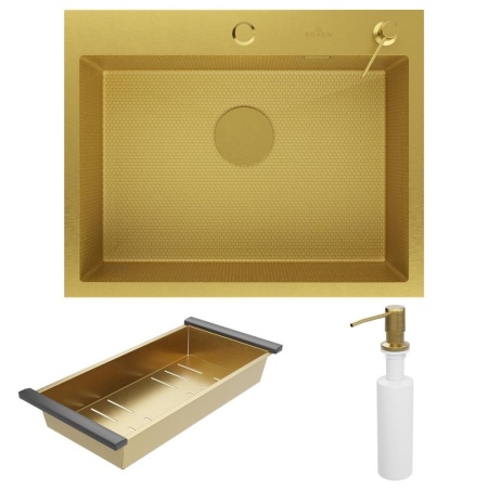 Кухонная мойка RoxenBath Snake 60 Gold (текстурное покрытие)