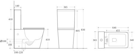 Напольный унитаз RoxenBath Amati Tornado 600165-01 Rimless Soft Close