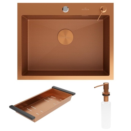 Кухонная мойка RoxenBath Snake 60 PVD Bronze (текстурное покрытие)