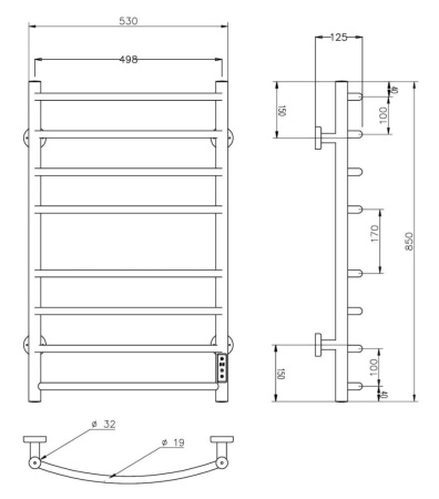 Полотенцесушитель RoxenBath Santi 11030-5385W электрический