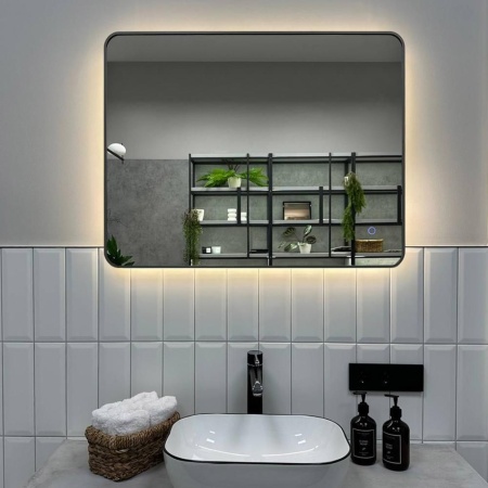 Зеркало RoxenBath Simon (80x70) в алюминиевой раме оружейная сталь