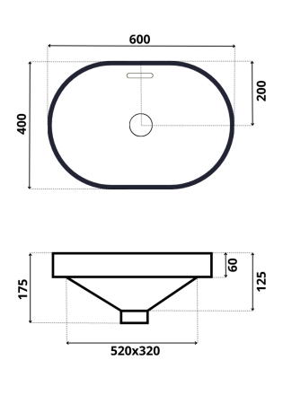 Умывальник RoxenBath Batt 570155-GR