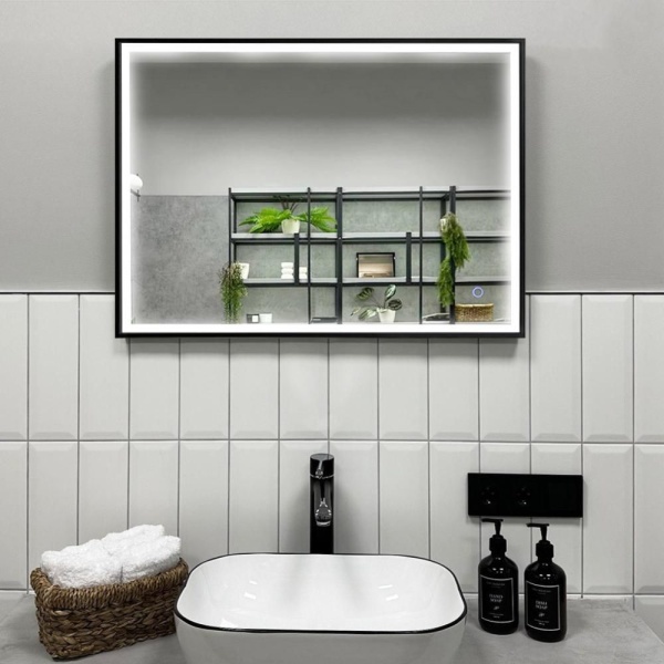 Зеркало RoxenBath Sigma (90x70) в черной алюминиевой раме