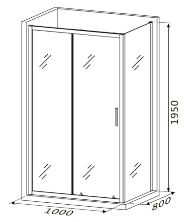 Душевой уголок RoxenBath Caspia 55060-100C (100*80*195)