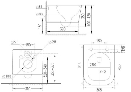 Комплект 6 в 1 RoxenBath StounFix Dual Fresh 577477 (состоит из: 710200, Caspia 410280W, 530135-01X)