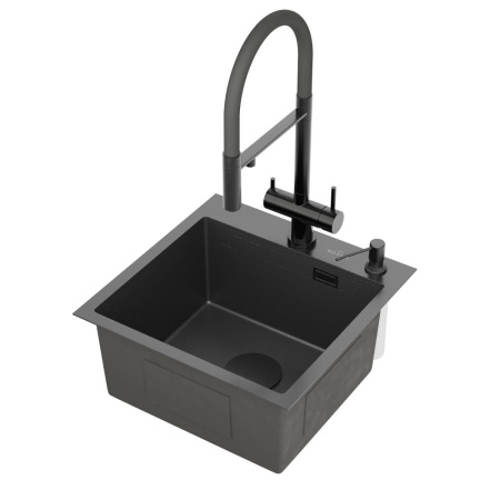 Кухонная мойка RoxenBath Snake 45 PVD графит (текстурное покрытие)