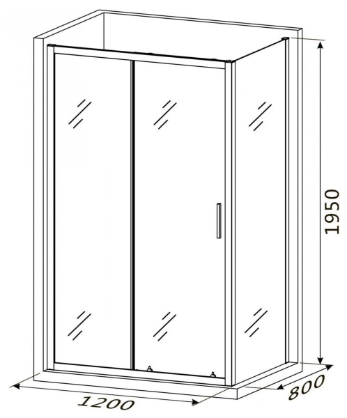 Душевой уголок RoxenBath Caspia 55060-120 (120*80*195)