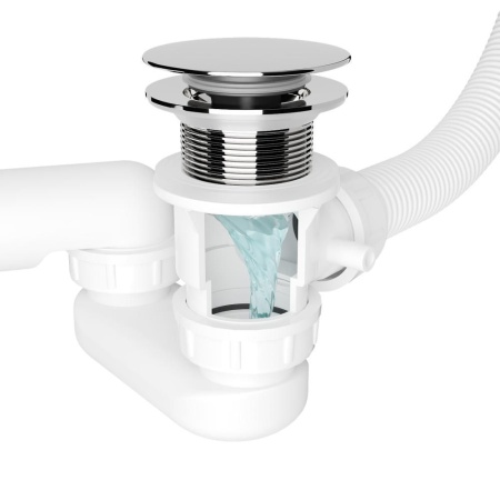 Сифон для ванны RoxenBath R70C-G Click-Clack с функцией верхней очистки
